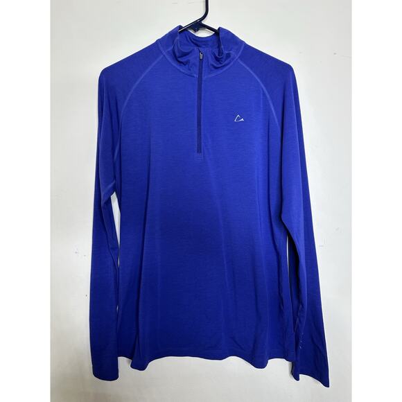 Merino Blend By Paradox Blue Purple Long Sleeve Shirt Woman’s XL Wool 1/4 Zip - Picture 1 of 7